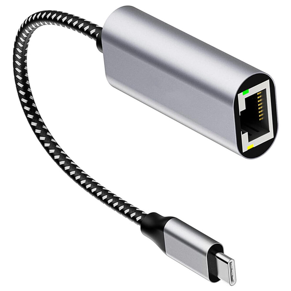 Usb C Ethernet Adapter Typec To Rj45 Gigabit Ethernet, Notebook Pc Compatible, Usbc Lan Adapter Grey 9339159343883
