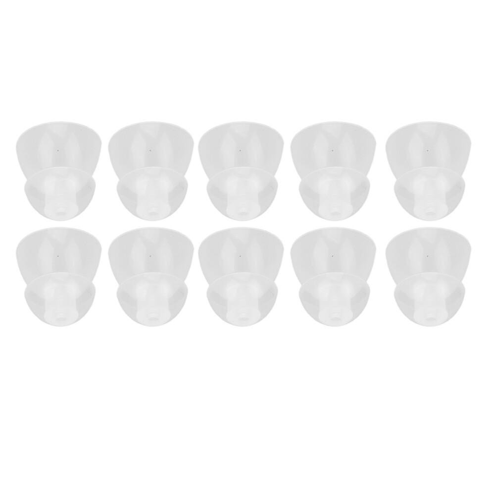 10 Pcs Transparent Silicone Double Layer Ear Tips for Hearing Amplifiers, Soft & Anti-Static, Size L
