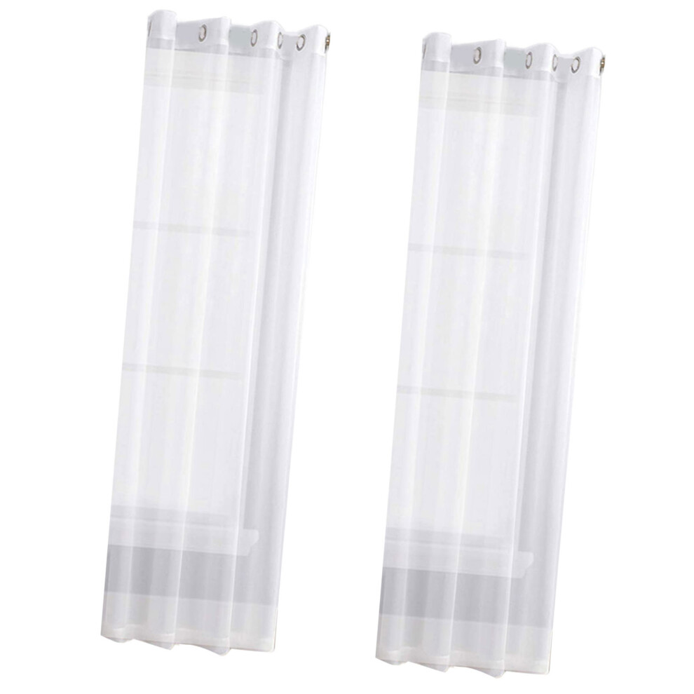 2 Pack Grommet Top Curtain Panels Breathable Polyester-White 5-image-OPC-PN6KQDK-NEW