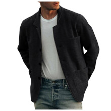 Suit Jacket Men's Size S, SingleBreasted Lapel, Wool Coat, Lightweight Breathable, Black, Business Trench, Plain Style
