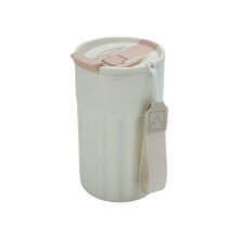 Premium 304 roestvrijstalen reismok Duals drinktuiten-Crème wit