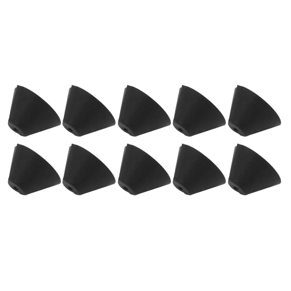 10pcs Flexible Silicone Horn Shaped Hearing Amplifier Eartips Black
