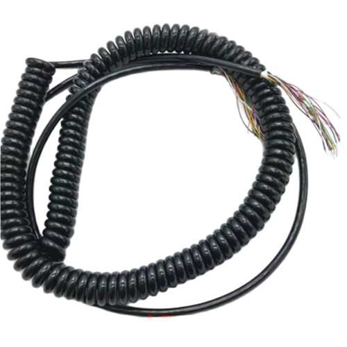 Coiled Cable 12Core, Spring Spiral, Stretchable 34 Meters, For Handheld Encoder and Manual Generator, Retractable Coil