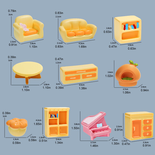Ensemble de Figurines miniatures en résine pour meubles de 2