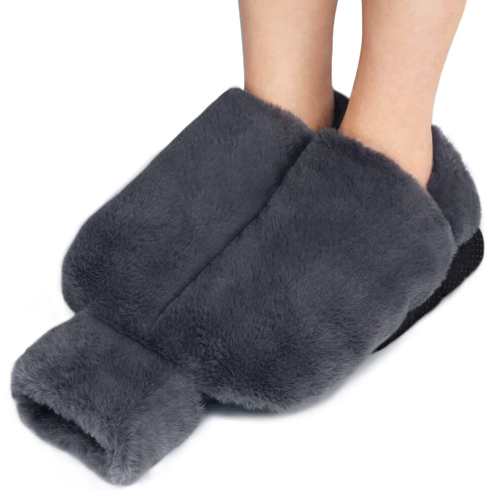 Hot Water Bottle Rubber With Soft Cover 2 Liter Grey 2000ml Removable Hot Cold Pack Bed Warmer For Cramps Pain Relief