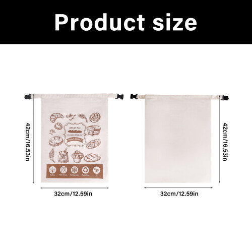 Cotton Baking Bag With Secure Snap Closures TPU Lined For Pastry 2