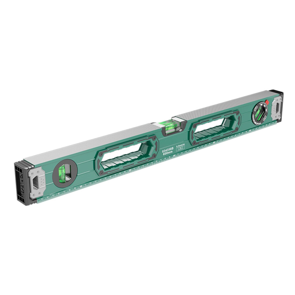 Aluminum Ruler 12In/24In With 45/90/180 Degree Bubble Level, Construction Leveling Tool, 600Mm 9339159345740