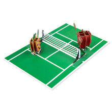 Unieke 3D pop-up tennisthema wenskaart opvouwbare gelukkige