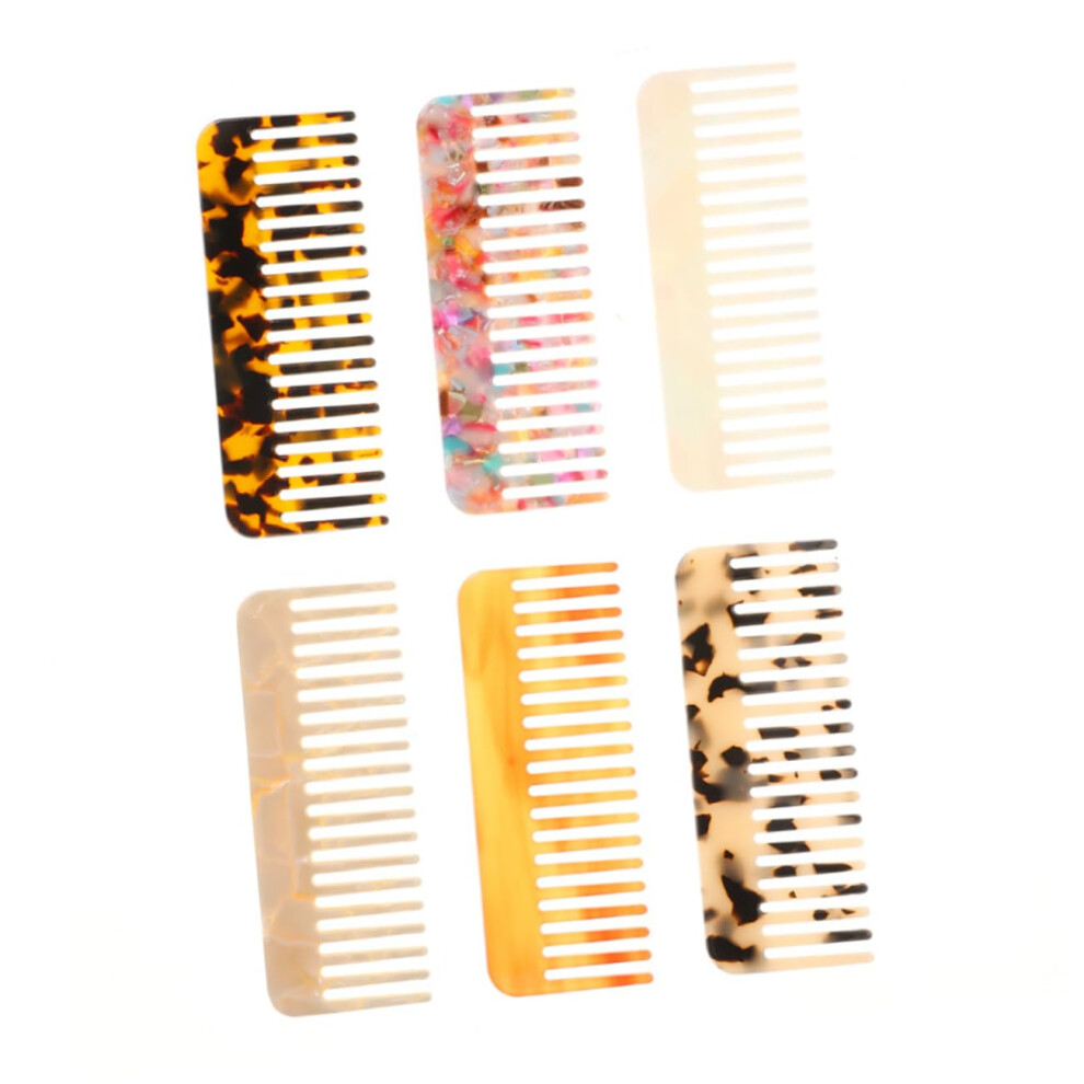 Unisex Hair Combs 6Piece Detangling Comb Set Acetate Material Static Hairdressing Tool
