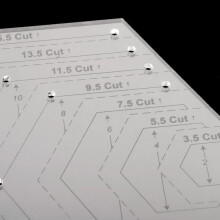 Set of 4 Sewing Rulers Acrylic Handmade Quilt Templates Triangle Hexagon Shapes