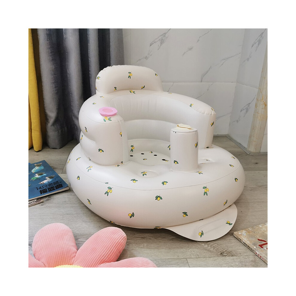 Baby Inflatable Foldable Soft Shower Sofa, Leakproof Kids Chair Olive Leaf