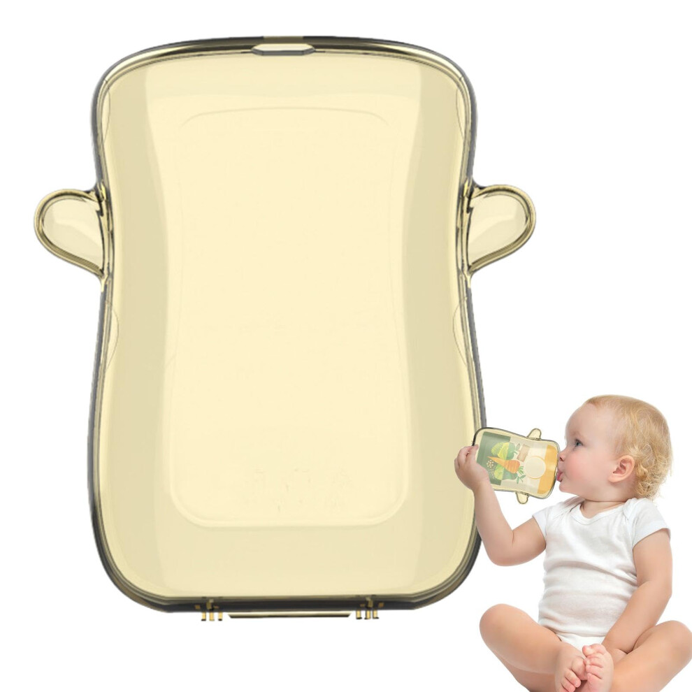 Pouch Holder No Squeeze, Antispill Milk Box Holder, Juice Box Holder, Reusable Baby Bottle For Toddlers, Yellow