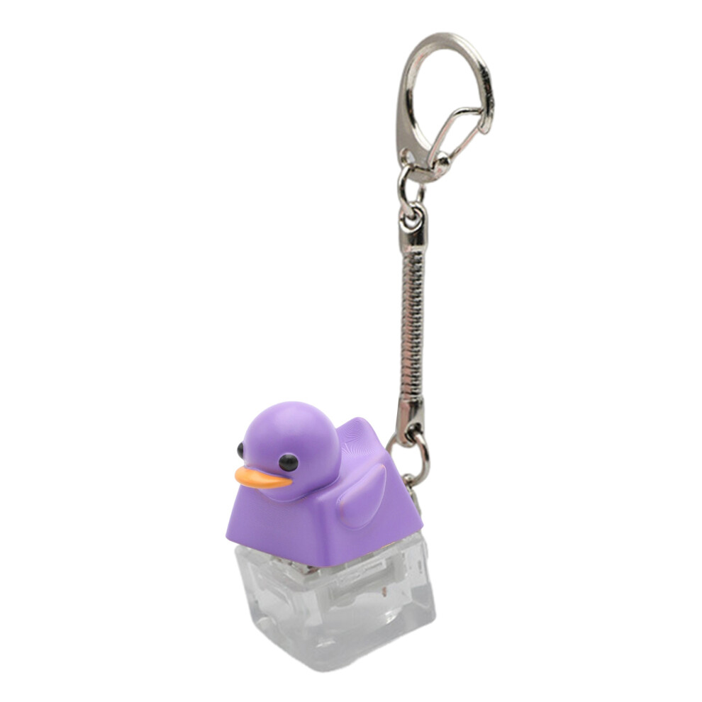 Cute Resin Duck Keycap Stress Relief Toy Keychain Type- Purple 7704000179546