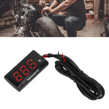 Ultra Thin LCD Motorcycle Thermometer with 10MM Plug Adapter DC12V
