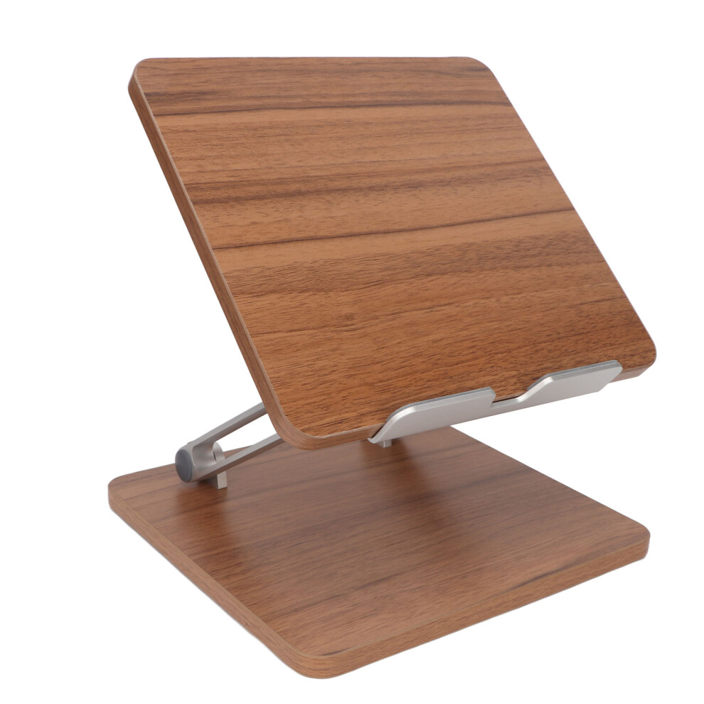 Deep Wood Color Wooden Laptop Stand, Ergonomic Aluminum Alloy Bracket 9431363556568