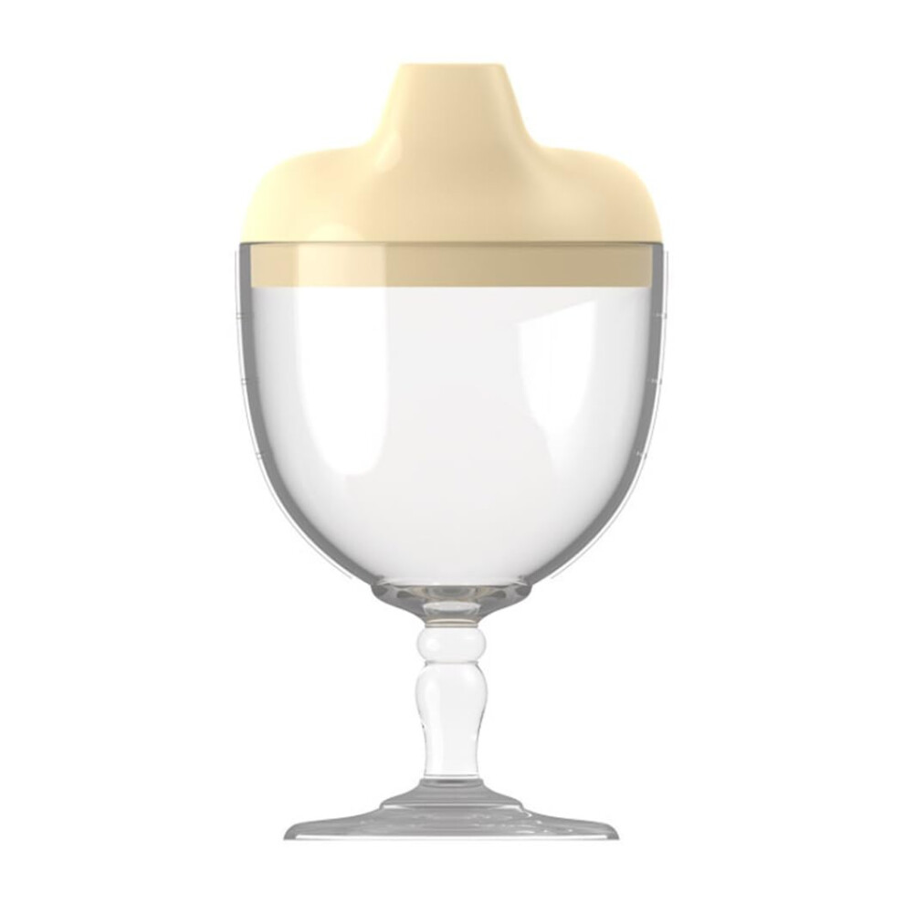 Baby Goblet Sippy Cup Plastic Toddler Feeding Cup Milk Bottle Style Yellow