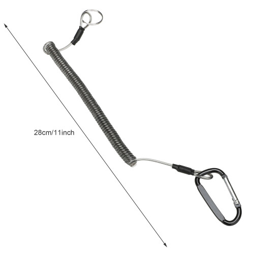 Fishing Lanyard Rope 1.5m - Elastic Safety Spring Coiled Keychain 1