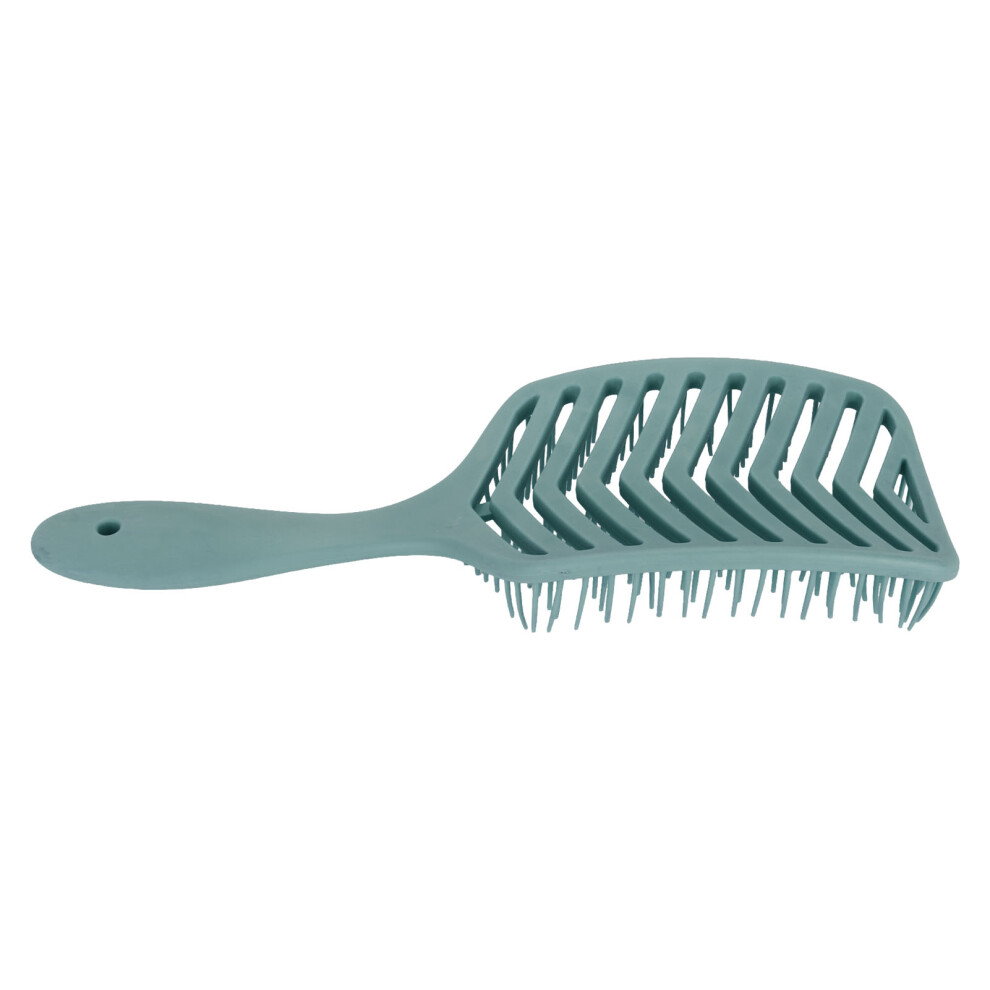 Dark/Green Hollow Hair Brush Curved Detangling Comb For Wet & Dry Hair