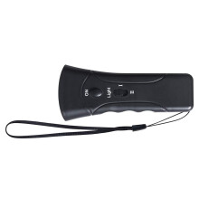 Portable Double Head Ultrasonic Dog Barking Deterrent Black 13.7x5.5x2.5cm