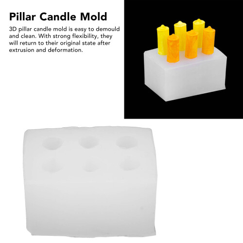 3D Stumpenkerzenform Mini Silikon Wiederverwendbar 2