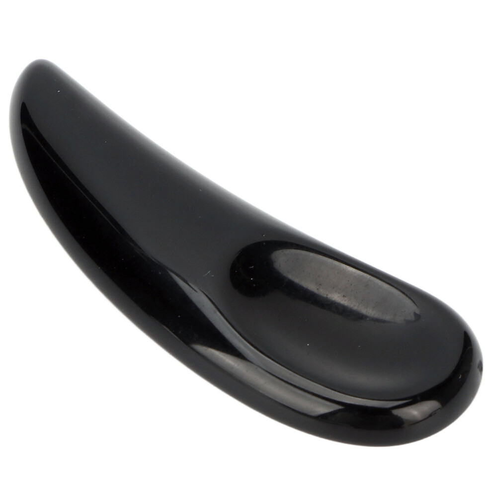 Cream/Black Reusable Curved Jadestone Spatula For Massaging Face & Body