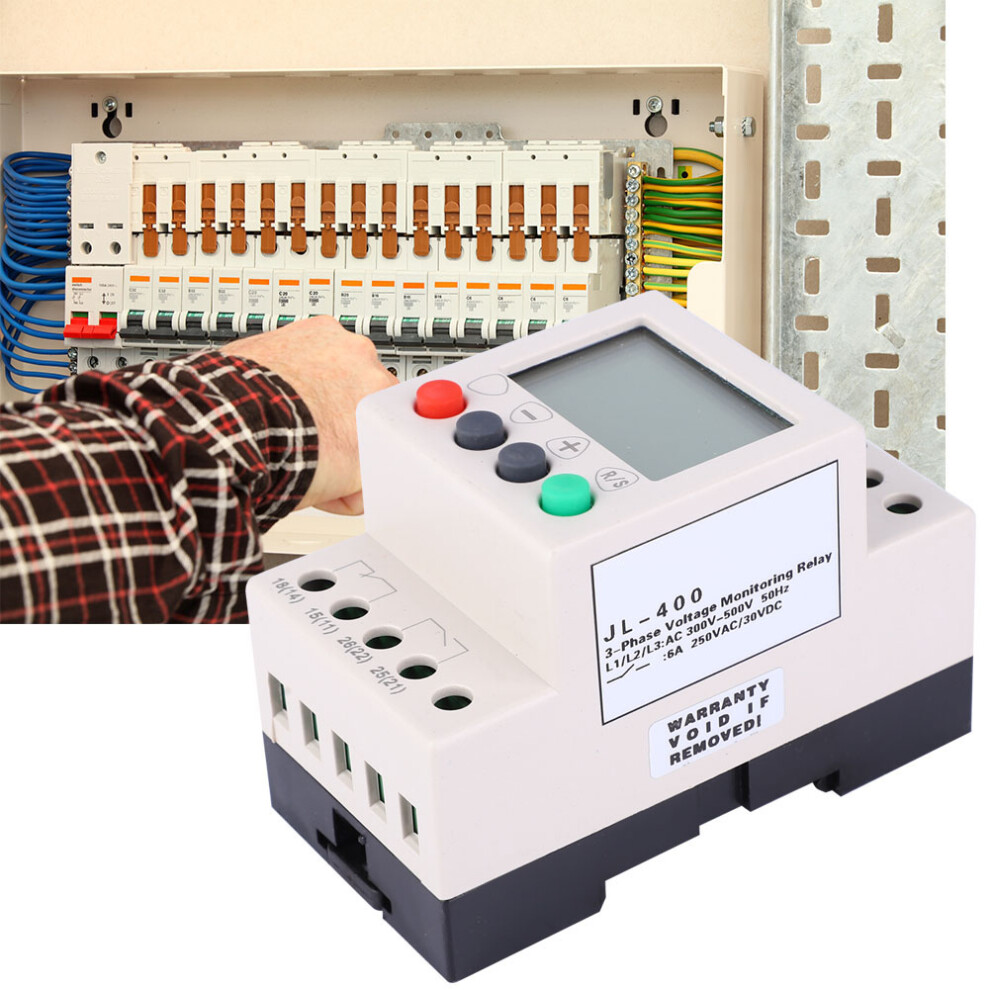 Jl-400 3-Phase Over/Under Voltage Phase Sequence Lcd Monitor Relay 5051363569272
