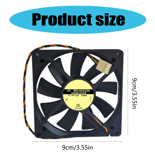 Advanced 90mm PWM Case Fan with 0.45A Current and 4ms Airflows 1