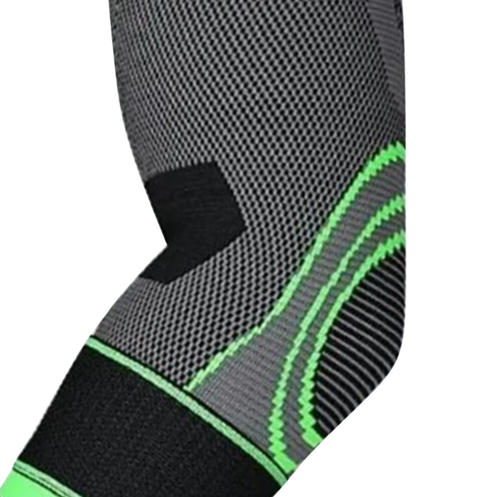 Breathable Green Nylon Elbow Brace for Sports, Men's, M Size