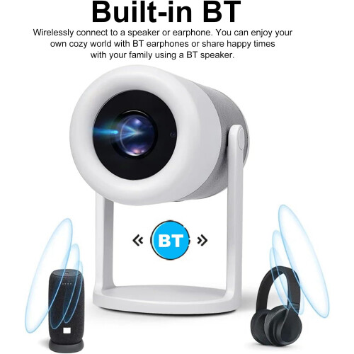 Android 11.0 Projector 4K Portable LED With Electric Focus Auto Keystone Correction Bluetooth HDMI Connectivity White 2