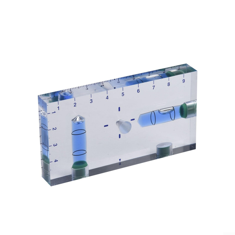 Dualaxis 95Mm Transparent Magnetic Bubble Level With Ttype Gauge, Builtin Ruler, Clear Blue Housing 9323874088099