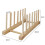 Vertical Pine Wood Dish Drying Rack with 6 Grids, Stable Base 2