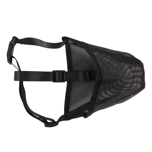 Breathable Adjustable Dog Mesh Muzzle PVC Nylon for Biting Chewing M