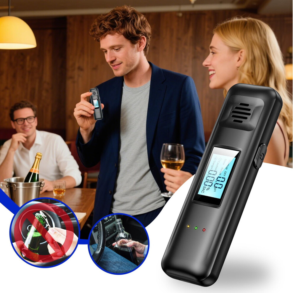 Portable Breathalyzer Accuracy Alcohol Detector Professional Breath Analyzer Device For Restaurants And Workplace 9339159354131