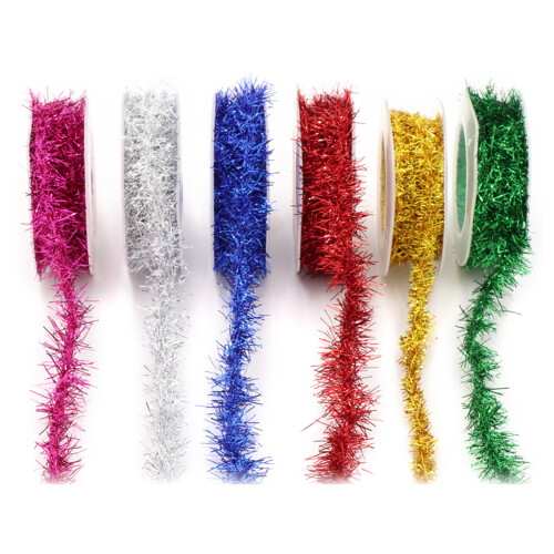 4.92Ft Tinsel Garlands Christmas Tinsel Garland for-Silver 1
