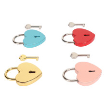 Set of 4 Heart Shaped Locks with Keys Colorful Rust-Resistant Alloy for Luggage