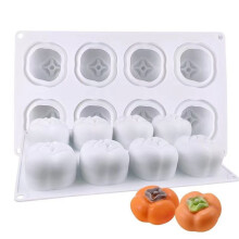 Cookie Persimmon Shape Cartoon Press FoodGrade Silicone Fondant Cake Mold for Baking, Reusable Silicone Mold
