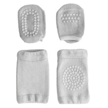Baby Knee Pad Socks Set, Anti-Slip, Toddler, Light Gray, S
