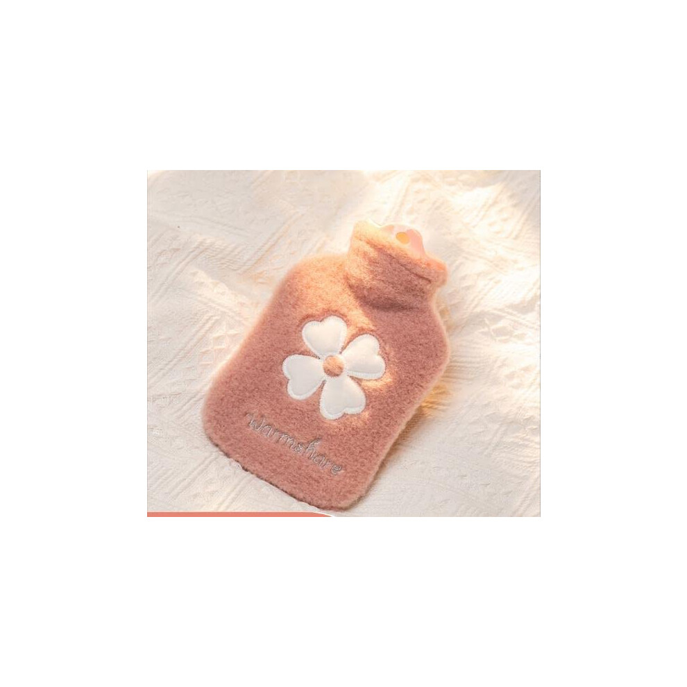 Pink Water Injection Hot Water Bag Plush 1000Ml Detachable Explosionproof Hand Warmer Bag