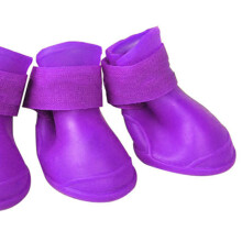 Lila M Silikon Hund Regenstiefel Wasserdicht Rutschfest