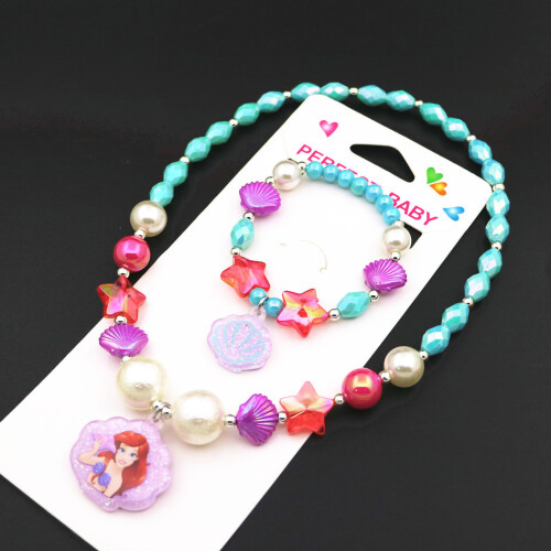 Kinder-Perlenkette & Armband Set - Sternanhänger