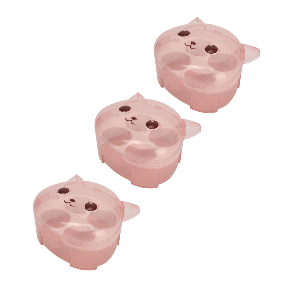 3pcs Cat-Shaped Transparent ABS Makeup Sponge Holders Dustproof Storage Box-image-OPC-PN6MN5G-NEW