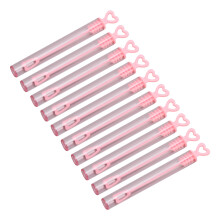 4.1in Pink Heart Bubble Tubes - 10Pcs for Party & Wedding Fun