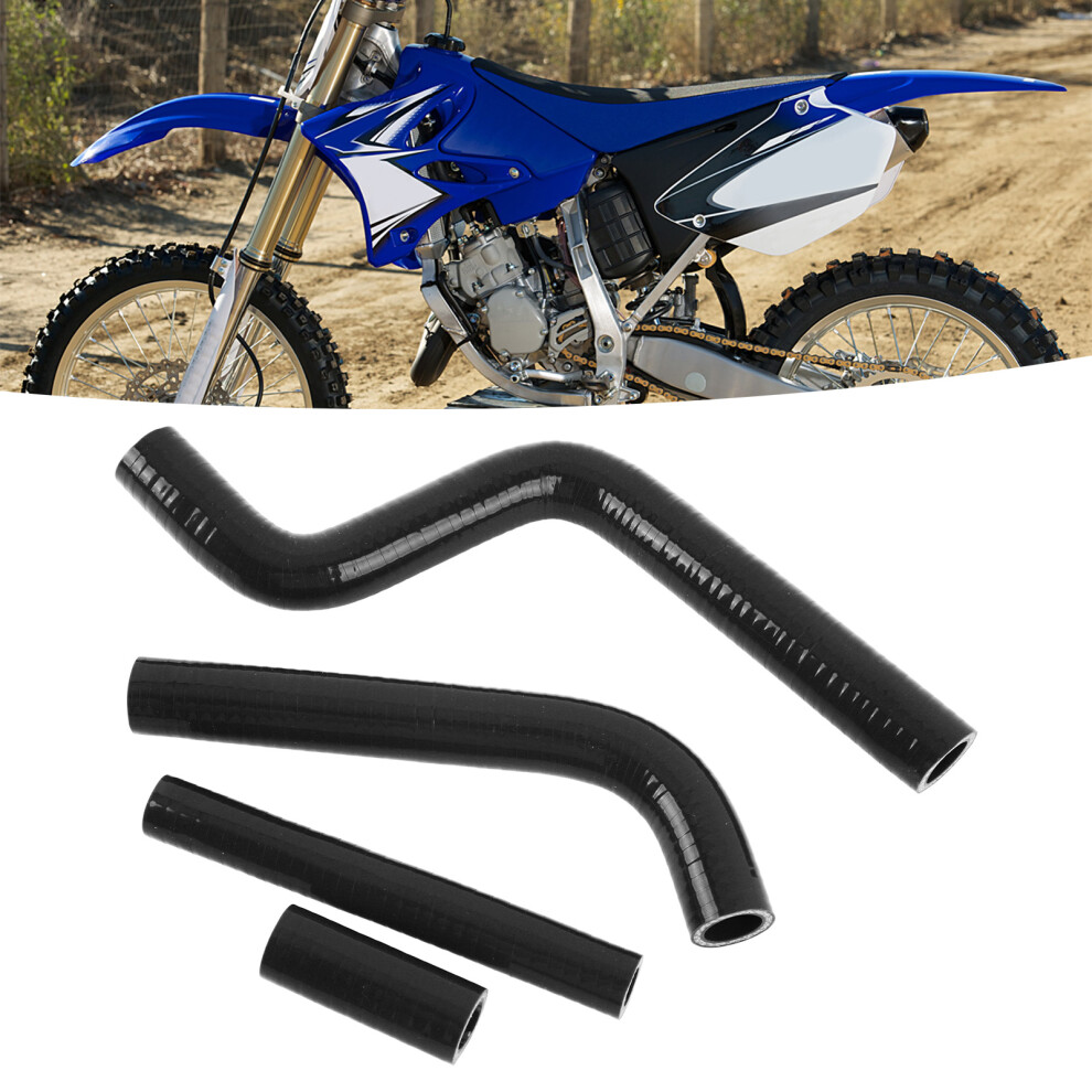 4Pcs Silicone Radiator Hose For Yz125 1996-2001 Motorcycle Black 9311363582234