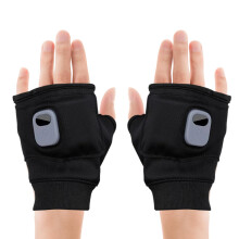 Heating Gloves 3Mode Adjustable Fingerless Heated Mitten For Travel Outdoor Snow Work Home Cycling Skiing Black