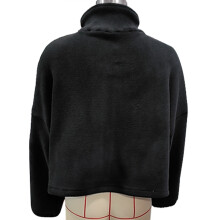 Damen-Fleecejacke mit Reißverschluss schwarz Größe S Stehkragen