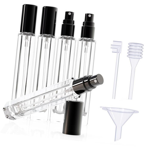 5PCS Portable Refill Containers Leakproof Glass Atomizer-Black
