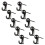 10 Pieces Rustproof Push Pin Hook Zinc Alloy Construction-Black 1