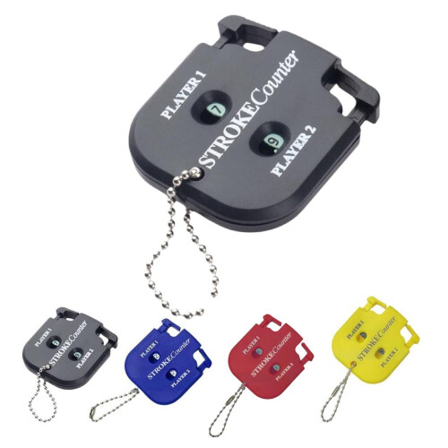 golf shot counter Dual Player Scoring System Mini Golf Core Counter, Golf Score Keeper Dial Reset Tool Key Chain Black