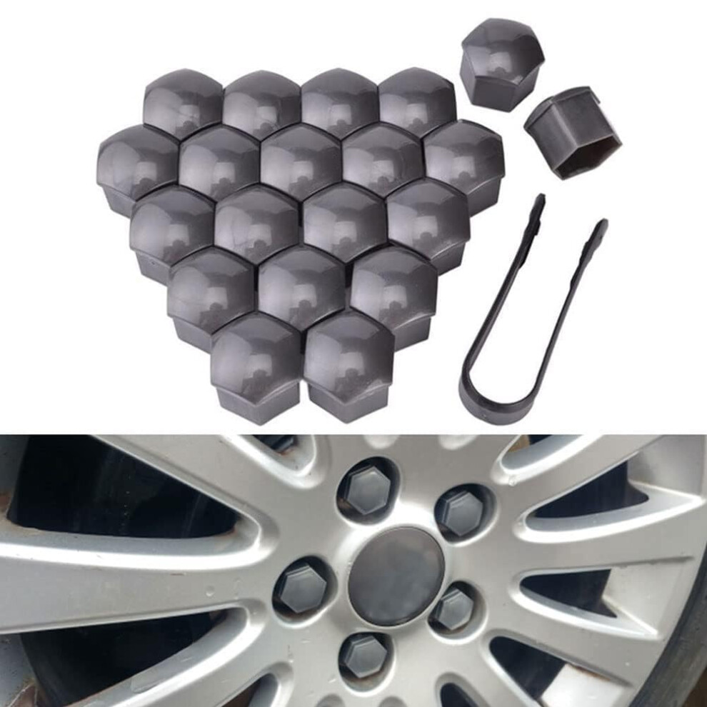 Wheel Nut Caps For Peugeot 208 E208 Gt Gt Line 20202023 Hexagonal Dust Proof Durable 21Mm Pack Of 20 Black/Gray 9323874095110