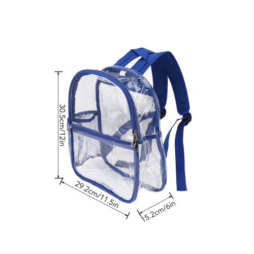 Clear PVC Backpack for School - High Capacity Blue Portable Design 1